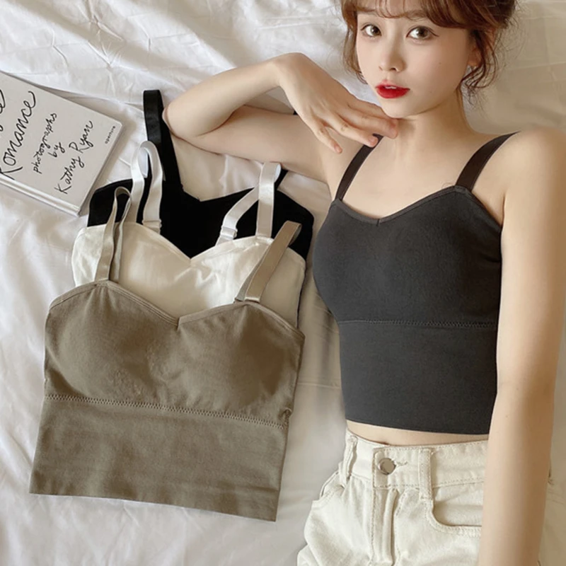 

Camisole Women's Tops Summer Short Tops 2021 New Vintage Slim Warm Joker Ladies Bottoming Cute Tops For Women Camis