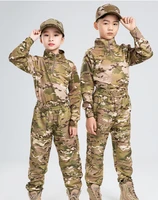 kids camo military tactical uniform bdu suit long sleeve combat shirt pants set children boy camouflage outdoor training clothes