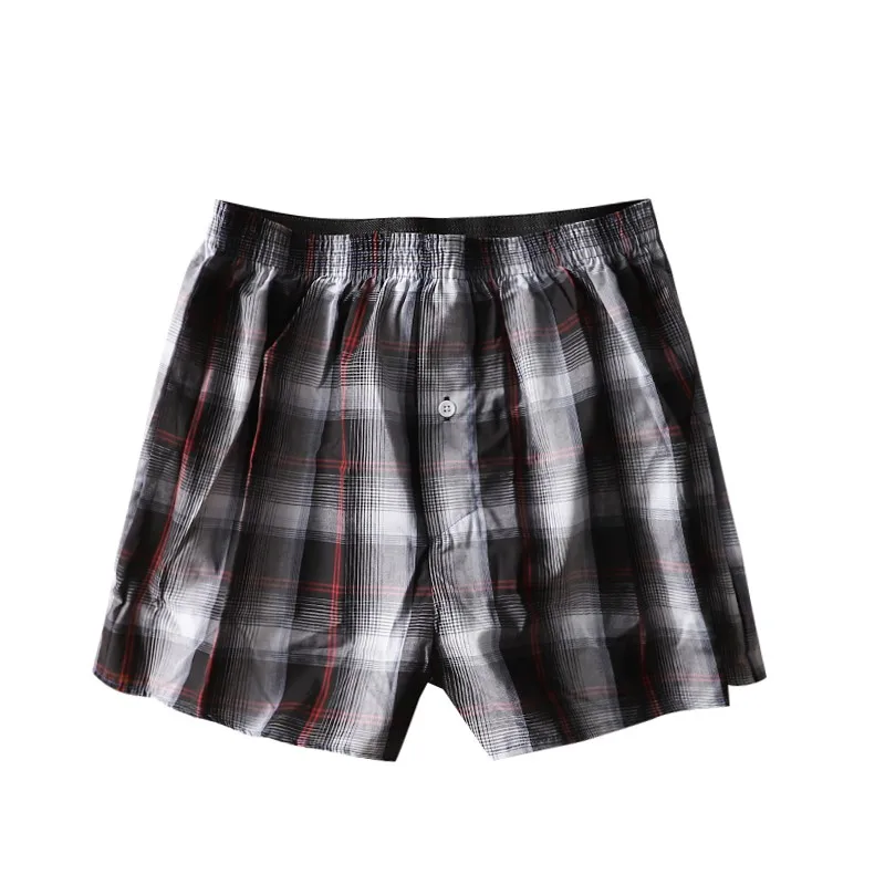 Men's and Women's Underwear Pants Cotton Boxers Plaid Loose Men's Lounge Shorts