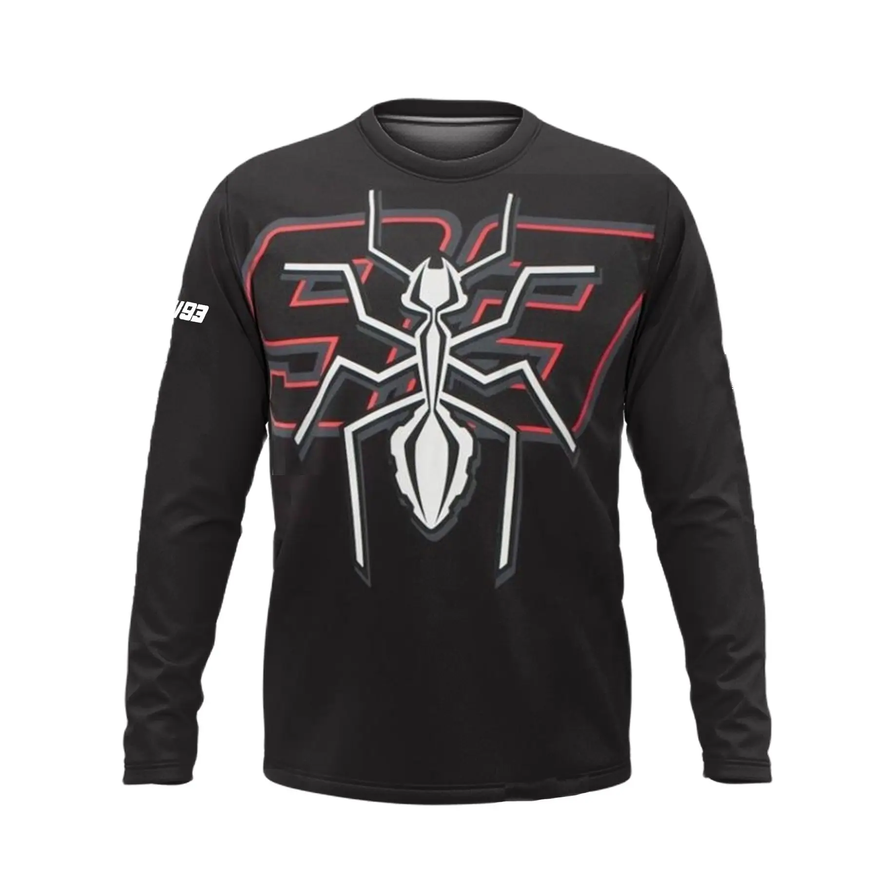 

Men's Racing Graphic Casual O-Neck Long Sleeve T-shirt 3D Spider Print Summer Fashion Punk Loose Cotton Long Sleeve T-shirt