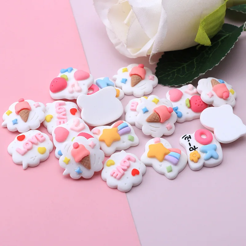 Кабошоны из смолы для сладкого торта с плоской задней частью скрапбукинга