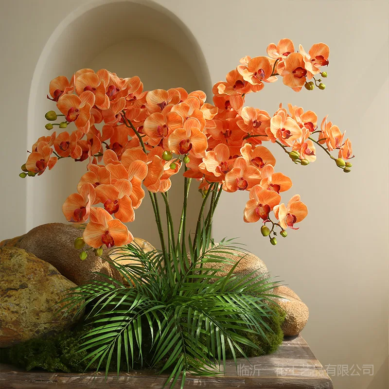 

Orchid Artificial Flower Branch, Silk Phalaenopsis Flowers, Home Table Vase Decor, Wedding Floral Arrangement Ornaments, 9 Heads