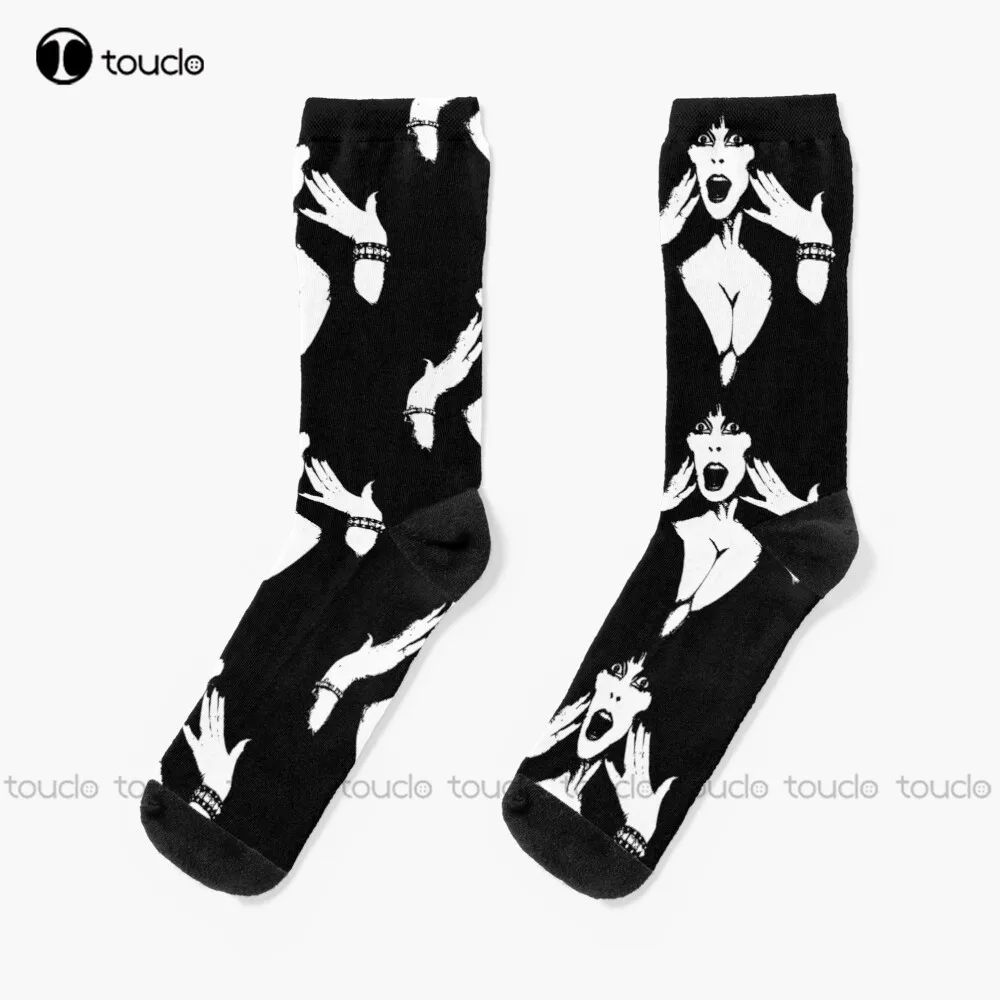 

Носки Elvira высокие женские, модные креативные носки для отдыха, смешное искусство, абстрактная картина маслом, носки для уличного скейтборда...