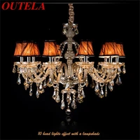 outela american style chandelier lamp led pendant candle hanging light luxury fixtures for home decor villa hall
