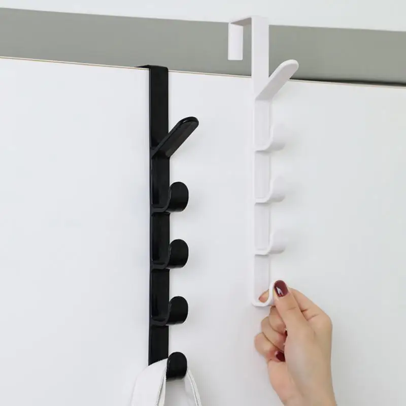 

Multifunctional Storage Hooks Portable 5 Hooks Behind The Door Clothes Hook Saving Space Bag Hanging Rack Creative Simple