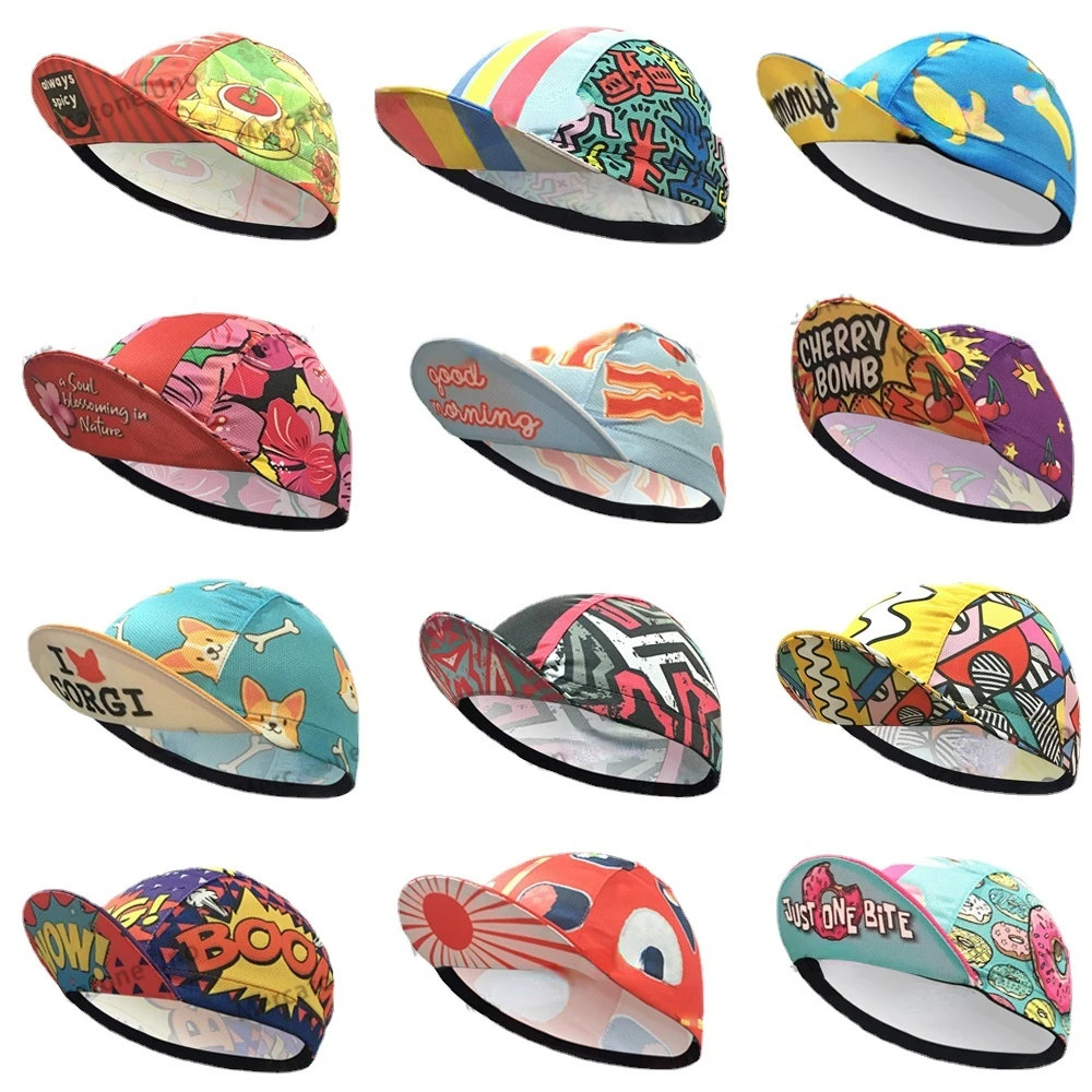 

New Boom Banana Cycling Cap Gorra Ciclismo Men&Women Bike Caps Skiing Raceing Sports Hats 14 Style Cycling Caps Road Bicycle