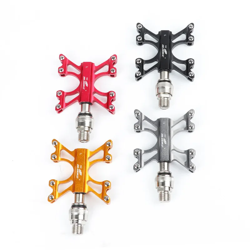 

Bike Fixie Accessories Folding Flat Pedals Clip Speed 3 Aluminum Alloy Ultra-Light EZY Quick Release Buckle Bicycle Footrest