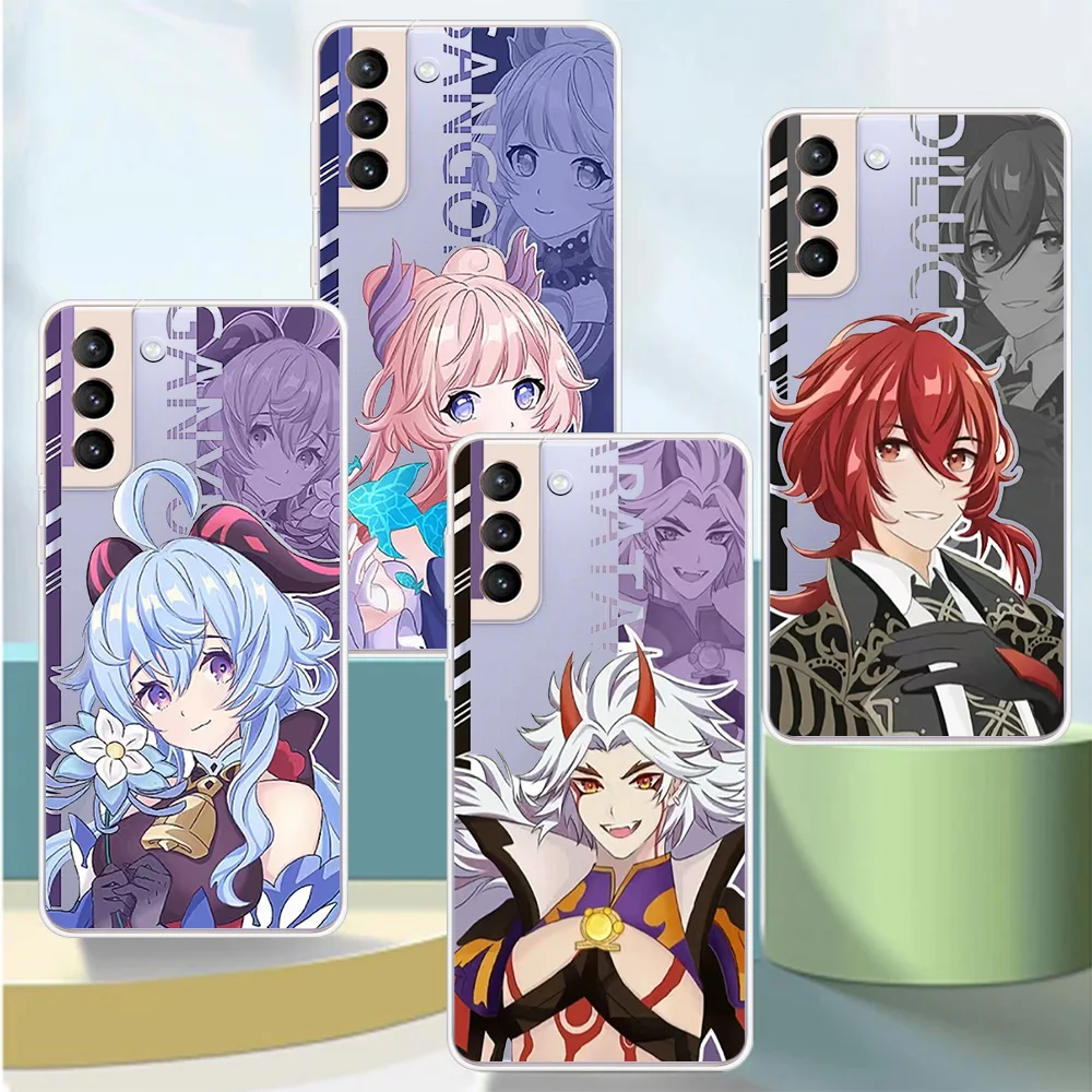 

Transparent Fashion Case For Samsung Galaxy S20 FE S23 S22 S21 Ultra S10 S9 Plus S10e Phone Cover Genshin Impact Games