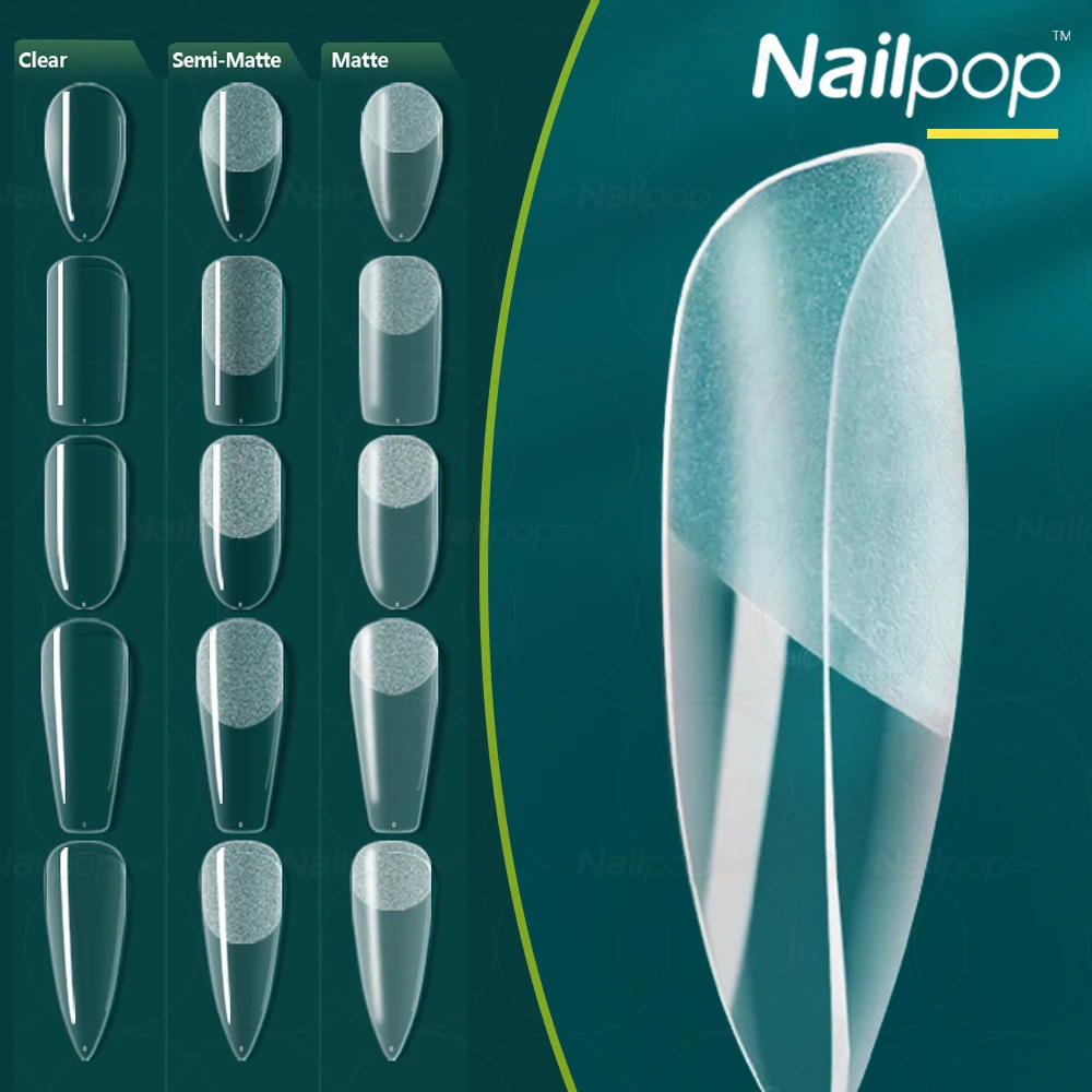 Nailpop нажимные Мягкие Накладные ногти гель Типсы акриловые Полное покрытие