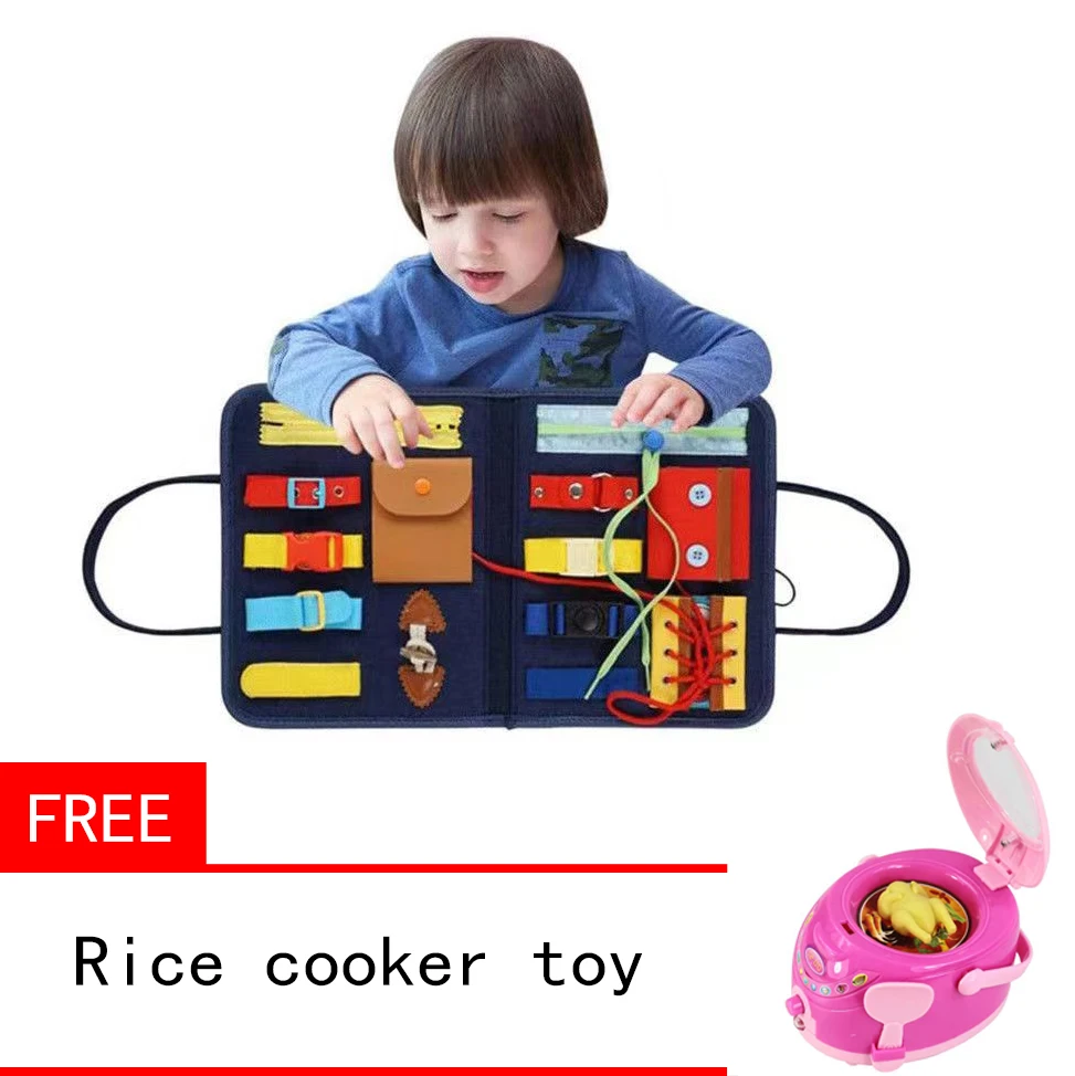 

Kids Montessori Toys Baby Busy Board Buckle Training Essential Educational Sensory Board For Toddlers Intelligence Developing