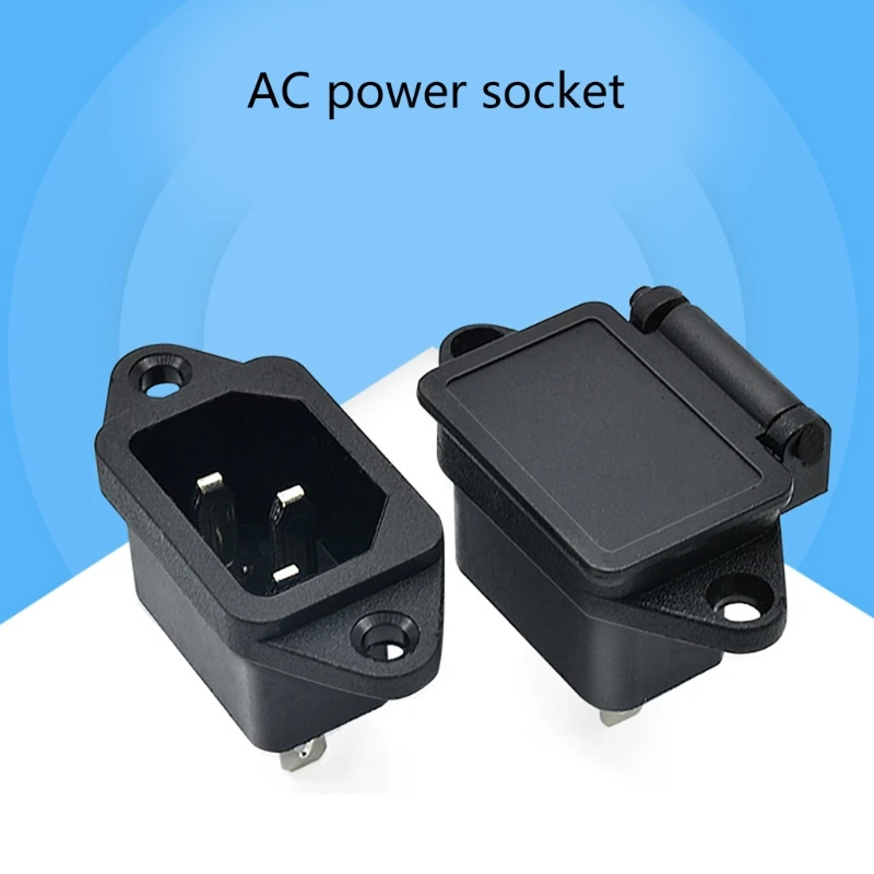 

AC 250V 10A IEC320 C14 3 Pin Male Power Cord Inlet Socket Drop Shipping