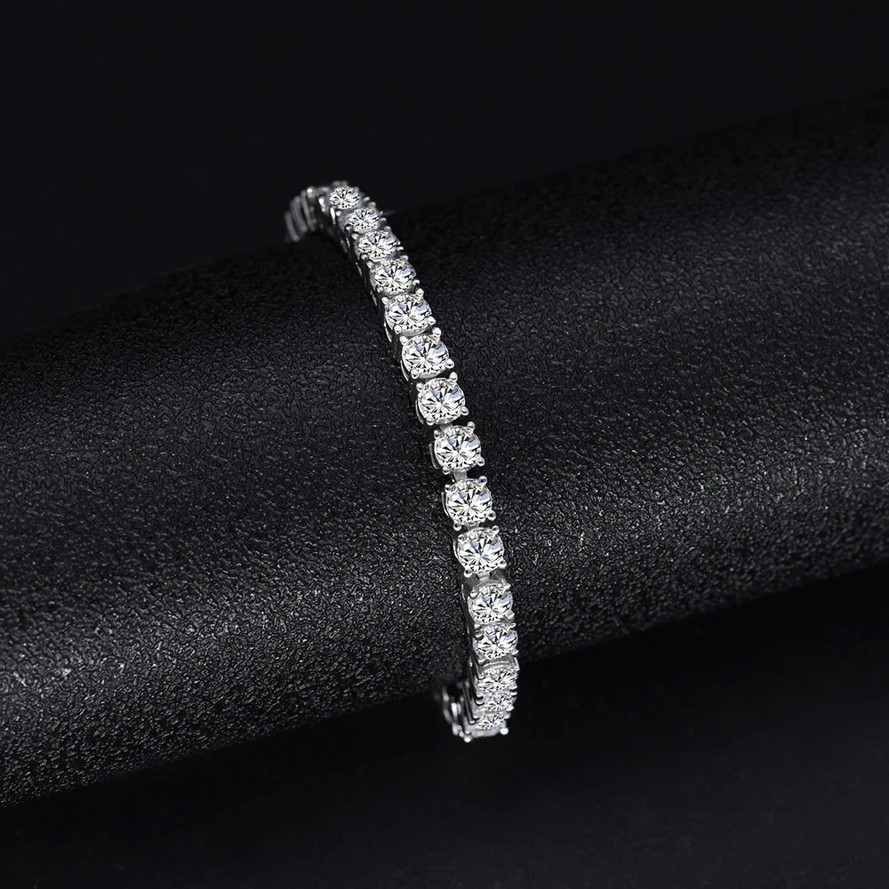

Pure Silver Of 16-20.5CM Tennis Bracelet Jewelry 2-4mm 5A CZ Eternal Gift For Wife Stunning Real 925 Jewellery