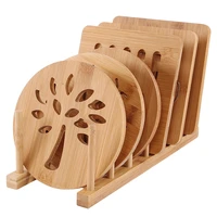 bamboo hollow wooden coaster pad table mat non slip pot mat bowl tray mat placemat for dining table multifunctional table board
