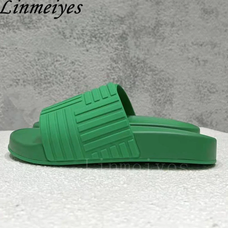 Summer Flat Slippers Women And Man Jelly Shoes Rubber Waterproof Sandals Thick Sole Slides Bathroom Slippers Men Size EU 35-45