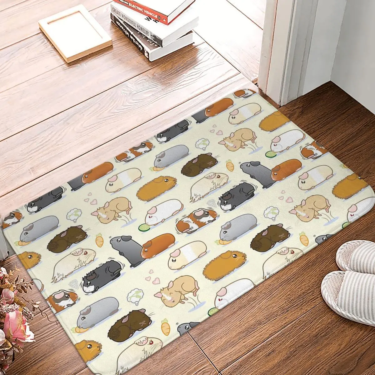 

Hamster Show Off One's Cleverness Bathroom Non-Slip Carpet Guinea Pig Living Room Mat Entrance Door Doormat Home Decor Rug