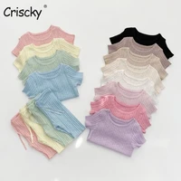 criscky solid color baby clothes set summer modal newborn baby boys girls clothes 2pcs baby pajamas unisex kids clothing sets