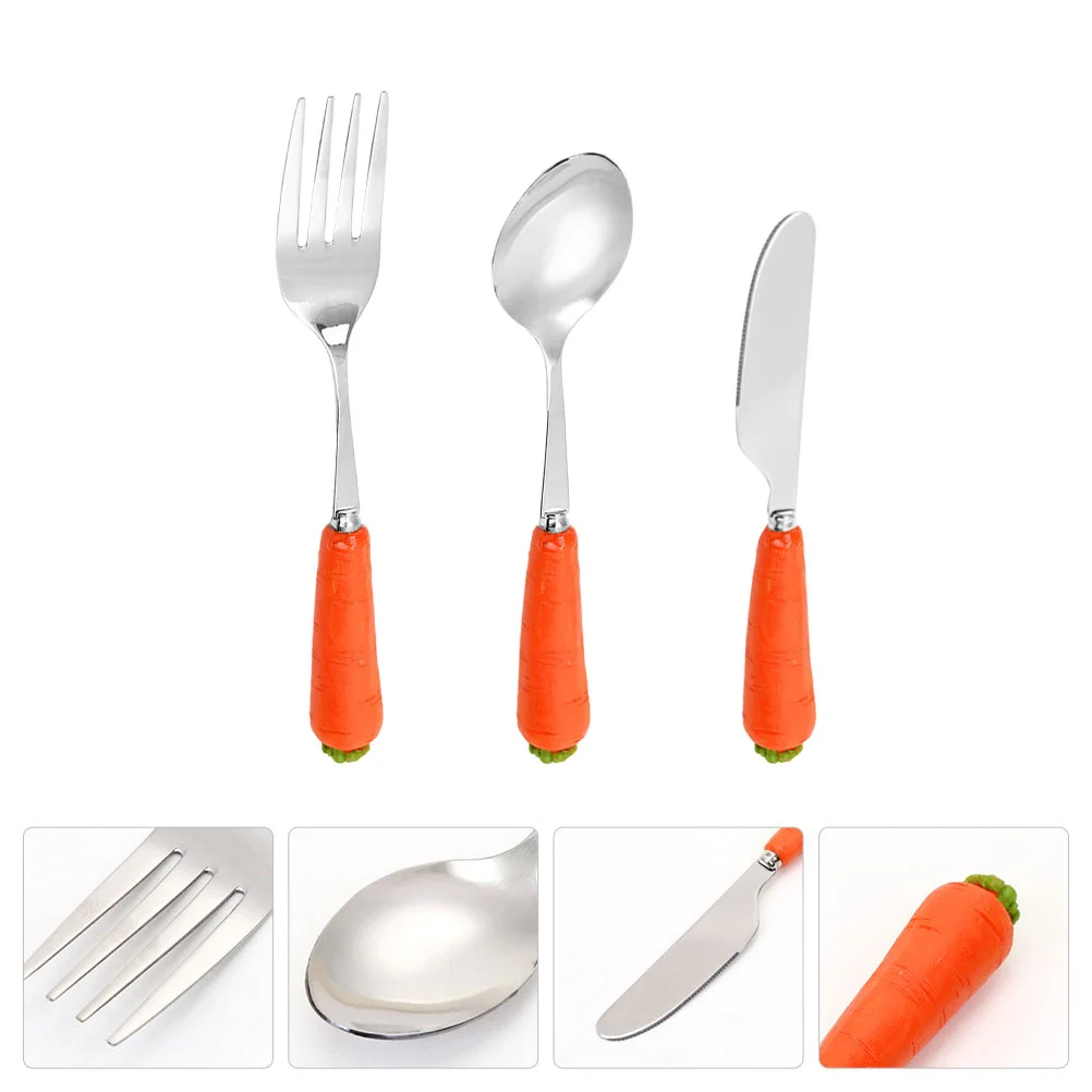 

1 Set Child Fork Spoon Kit Travel Utensils Set Baby Flatware Set Reusable Cutlery Set Stainless Steel Kids Cutlery