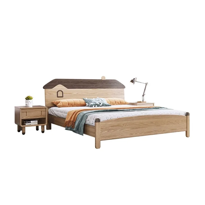 Мультяшные деревянные детские кровати для одного человека небольшой тип