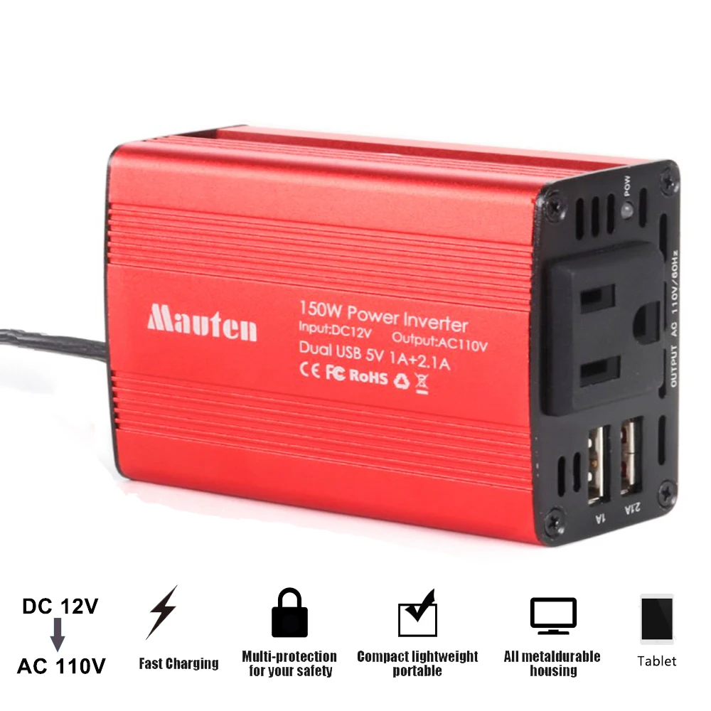 

150W Car Power Inverter 12V DC to 110V AC Converter With 3.1A Dual USB Car Inverter Socket Auto Charger Converter Adapter Tools