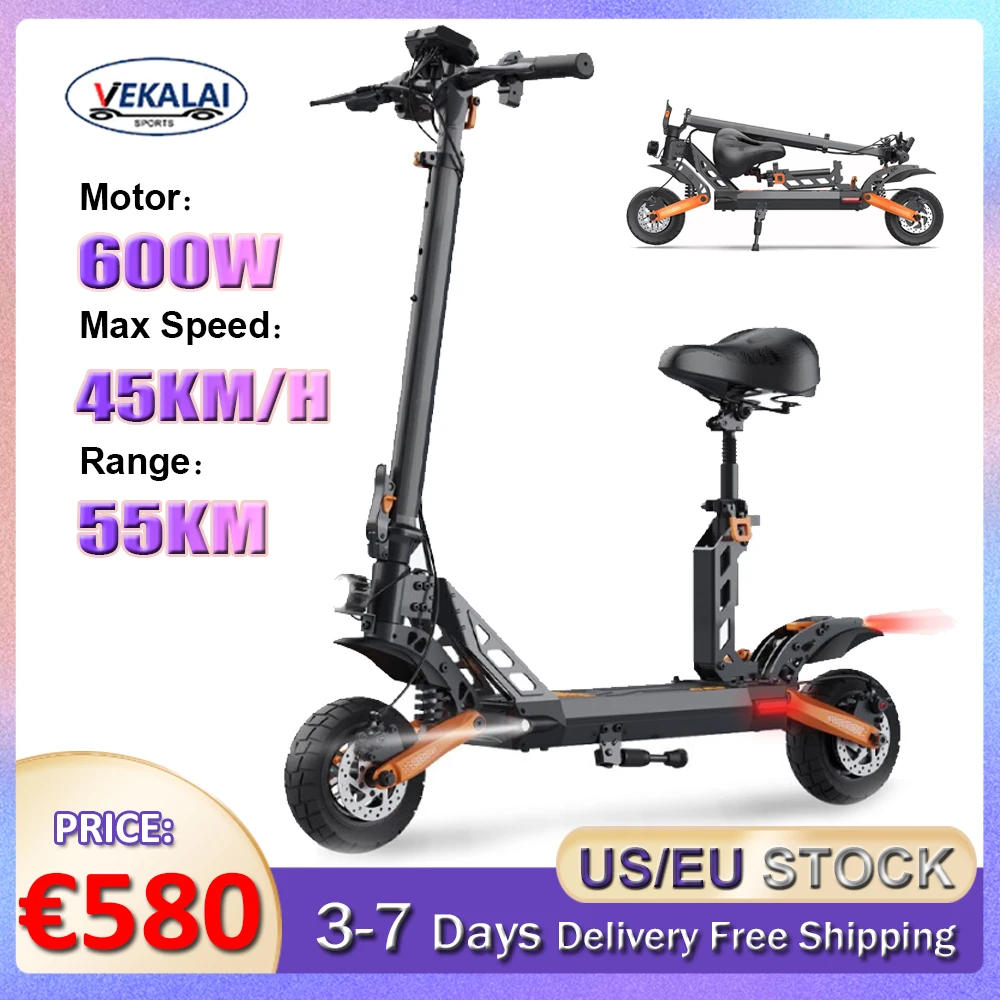 

G2 Pro Electric Scooter for Adults 600W Motor 48V 15AH Battery 45KM/H Max Speed 55KM Long Range 9 Inch Off Road Tire E-Scooter