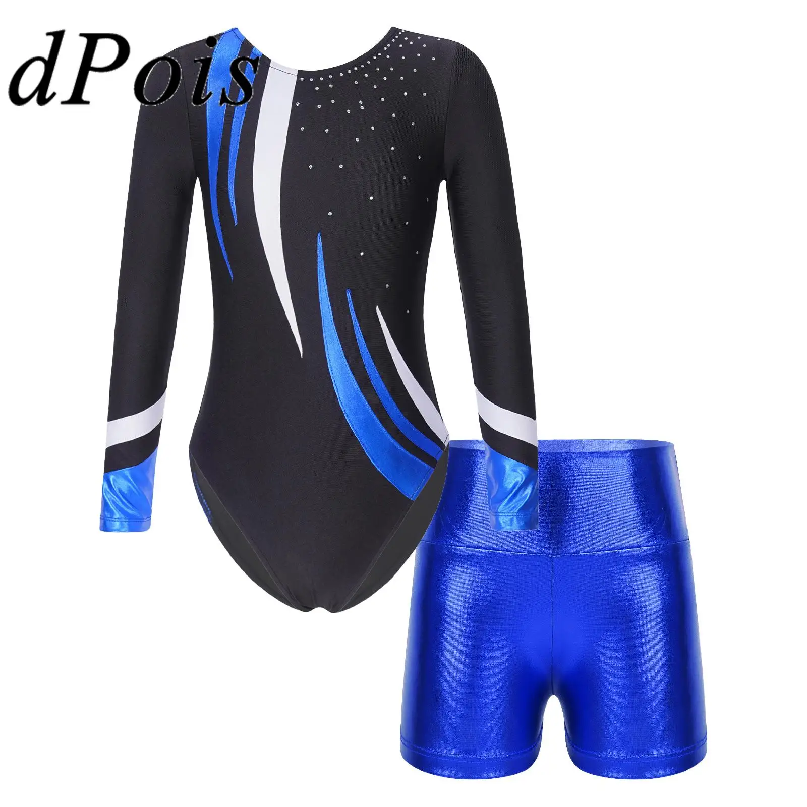 

Kids Tutu Dance Unitard with Shorts Gymnastics Leotard for Girls Long Sleeve Skating Jumpsuit Bodysuit Children Ballet Outfits