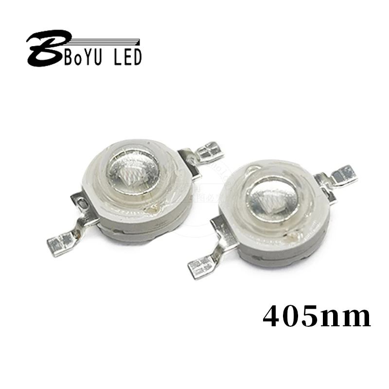 

High-power LED lumens lamp beads 3-5W purple light (400-410nm) LED diode chip disinfection lamp currency detector UV printing