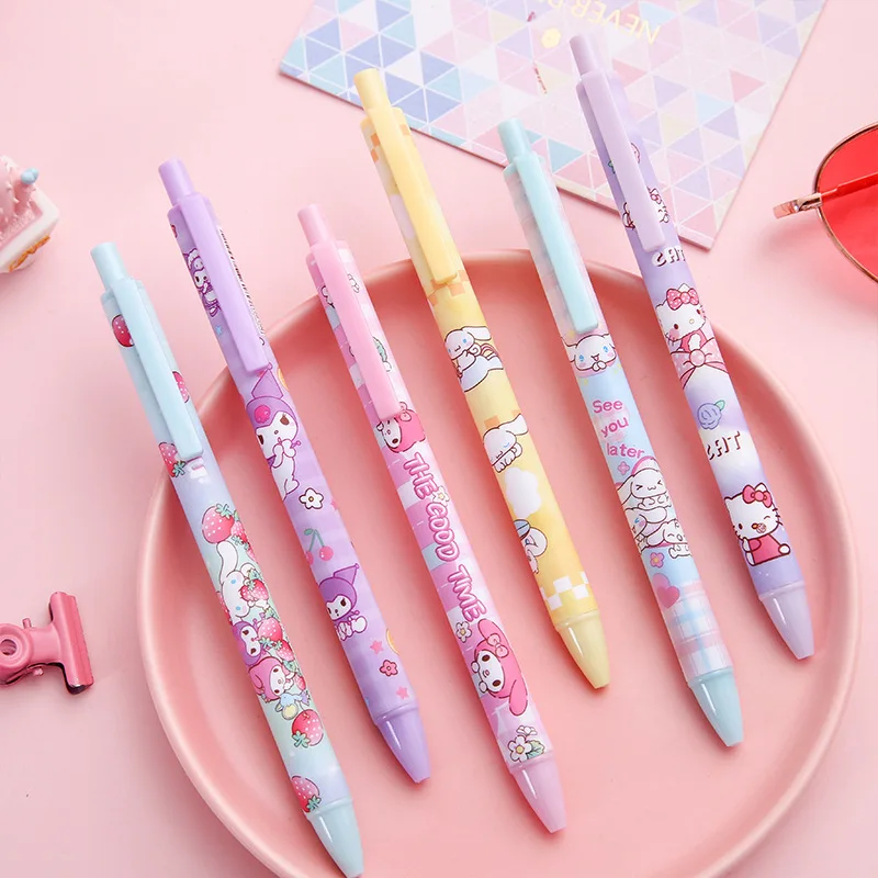 

Kawaii Sanrioed Pen Kt Cat My Melody Kuromi канцелярские принадлежности студенческие ручки школьные принадлежности аниме офисные аксессуары 0,5 мм подарок для...