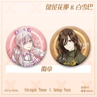 2pcs1lot anime shirayuki tomoe sukoya kana figure 58mm round badge brooch pin 1521 gifts kids collection toy