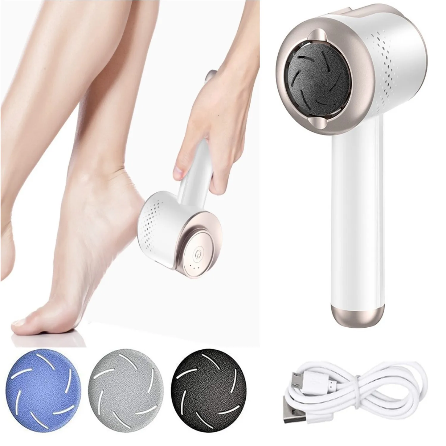 

New Vacuum Pedicure Tools Electric Foot Files Dead Skin Callus Remover USB Foot Grinde Absorbing Machine Portable Foot Care Tool