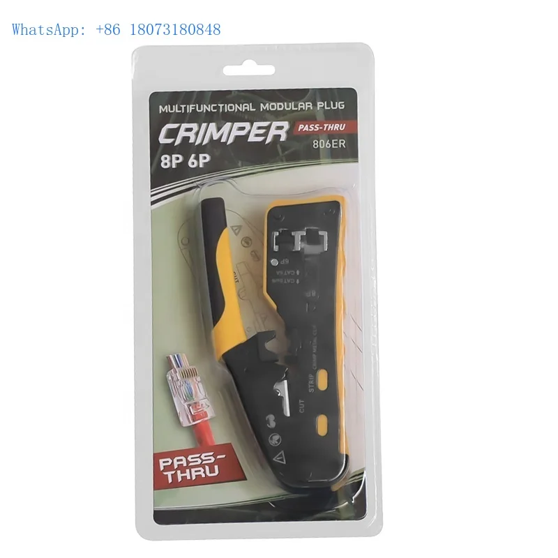 Обжимной инструмент RJ45 для модульной вилки Cat3 Cat5e Cat6 EZ Cat7 проход через тип