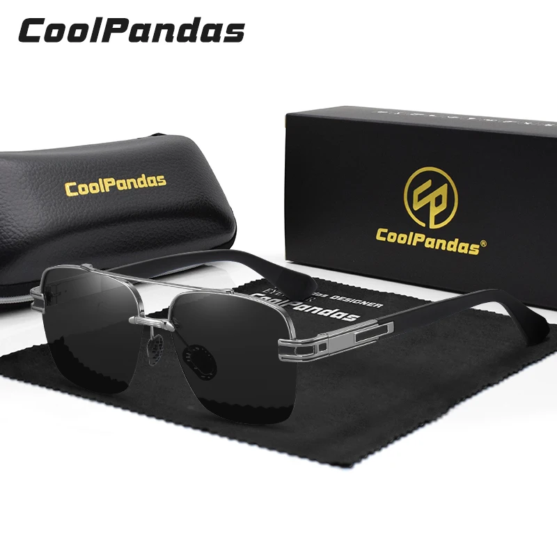 

Солнечные очки CoolPandas в стиле стимпанк для мужчин и женщин, поляризационные градиентные солнцезащитные аксессуары в полуоправе