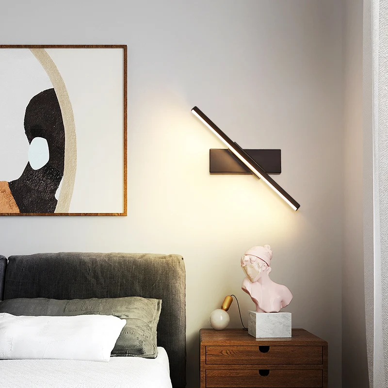 Купи NEO Gleam Modern Minimalist Wall Lamps Livingroom Bedroom Bedside LED wall lights black white Lamp Aisle Indoor Lighting 90-260V за 900 рублей в магазине AliExpress