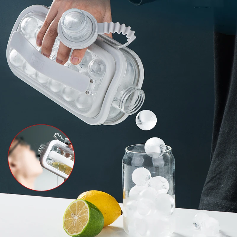 

Горячая Распродажа, 2 в 1, креативная бутылка для льда, кубический контейнер, кубик льда, Круглый лоток, форма, сделай сам, Iattice чайник, бар, кух...