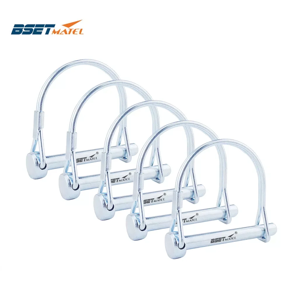 

5X Spring Carbon Steel PTO Pin Round Arch Wire Shaft Locking Lock Pin Safety Coupler Retainer Farm Trailers Wagons Lawn Garden