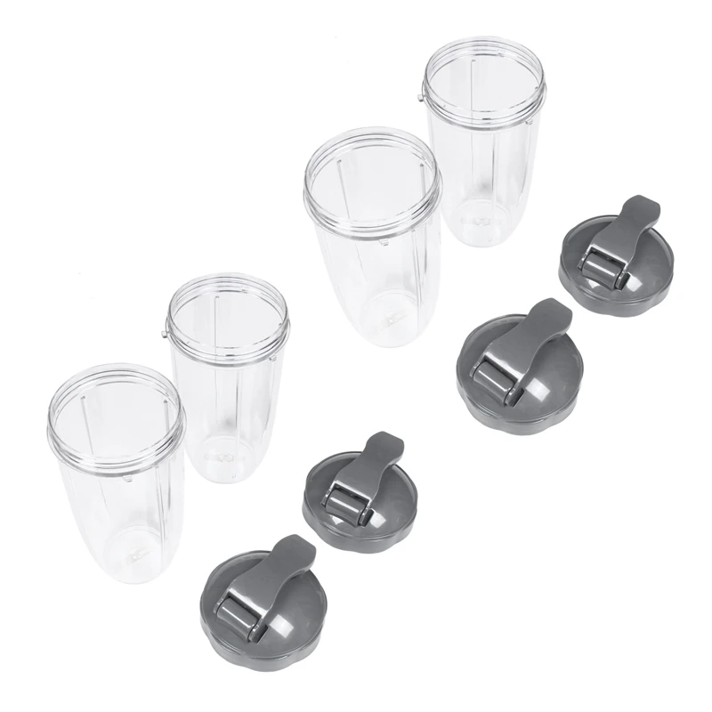 

Сменные чашки 32 унции с откидной крышкой для блендера Nutribullet 600 Вт и Pro 900 Вт (4 упаковки)