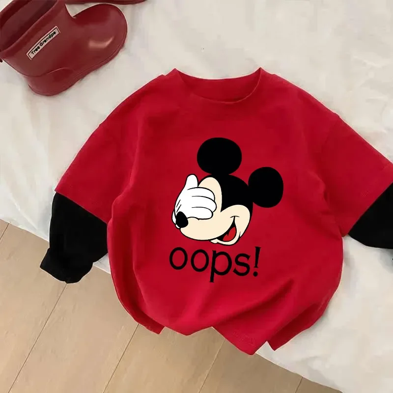 Детская Хлопковая футболка с Микки Маусом новинка весенне-летнего сезона
