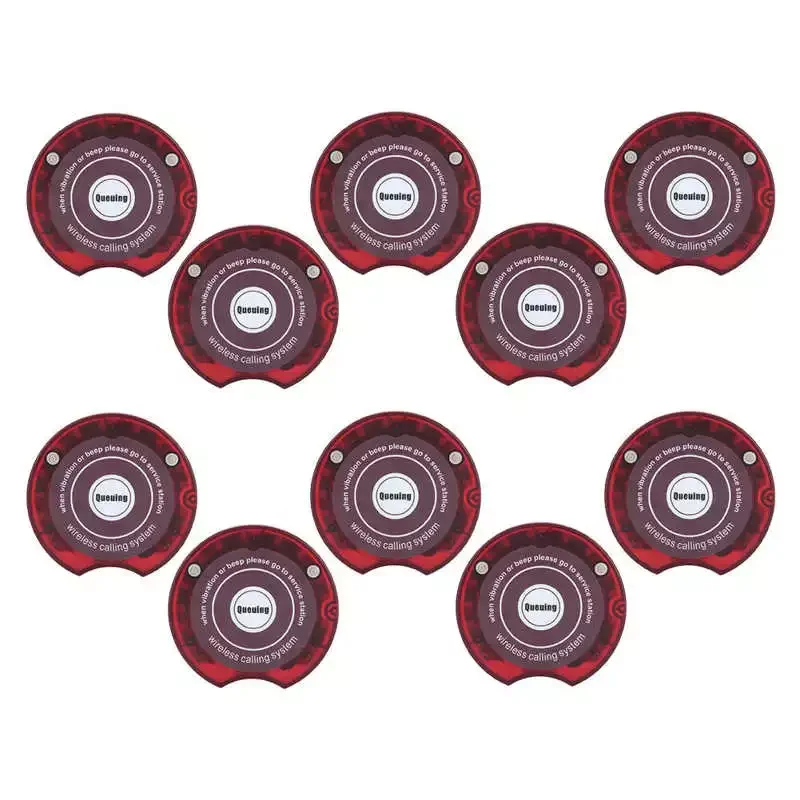 

Pagers 10 Pcs/Pack Long Distance Wireless Guest Paging Queuing System Receiver Red for SU-668