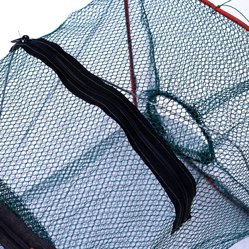 2Pcs Foldable Fishing Shrimp Fish Crab Yabbie Bait Net Trap 2 Holes Crayfish Lobster Fishnet Cast Dip Cage 50*24*24/65*26*26Cm enlarge