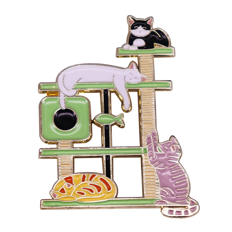 

Cat Lover Enamel Pin Wrap Clothes Lapel Brooch Fine Badge Fashion Jewelry Friend Gift
