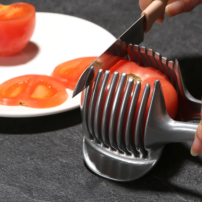 

Aluminum Alloy Kitchen Handheld Orange Lemon Slicer Tomato Cutting Clip Fruit Slicer Onion Slicer Kitchen Item Free shipping