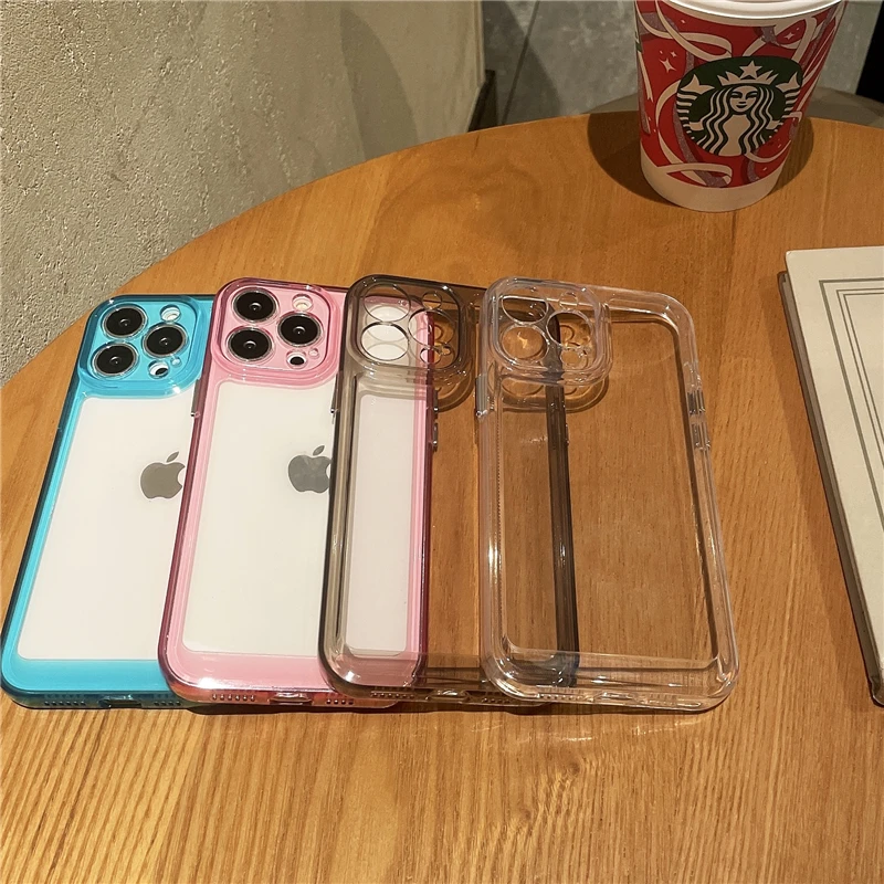 Прозрачный жесткий чехол из поликарбоната для iPhone 13 12 11 Pro Max XS XR X SE 7 8 Plus Защитный