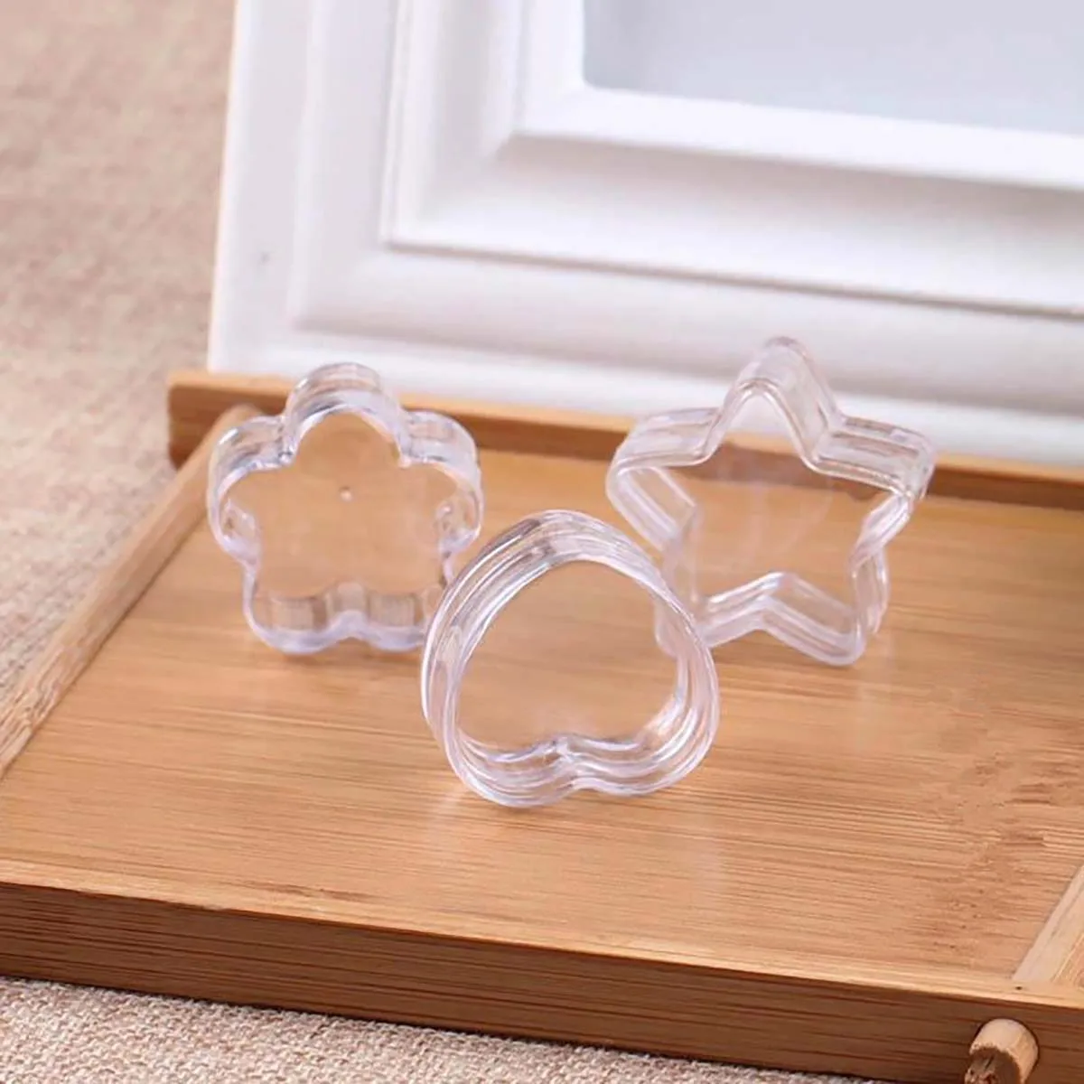 

10Pcs Small Boxes Different Shapes Transparent Plastic Boxes Jewelry Storage Cases Finishing Containers Packaging Storage Boxes