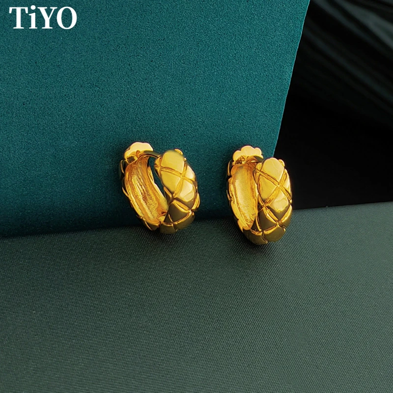 

Modern Jewelry Popular Style Gold Color Earrings Elegant Temperament High Quality Copper Metal Hoop Earrings For Women Female
