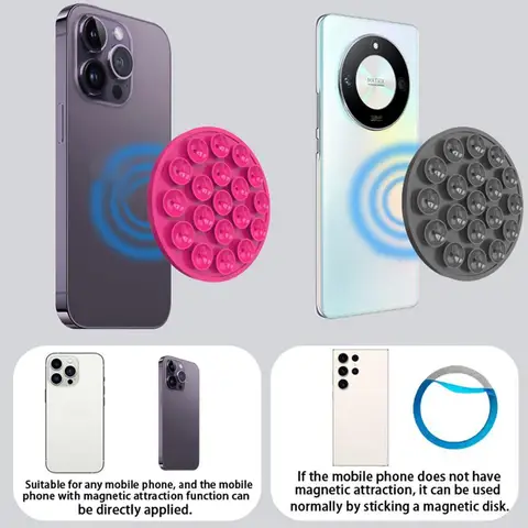 Магнитный держатель для телефона на присоске, силиконовый магнит, настенный держатель для мобильного телефона, зеркало без помощи рук, крепление для Magsafe для IPhone