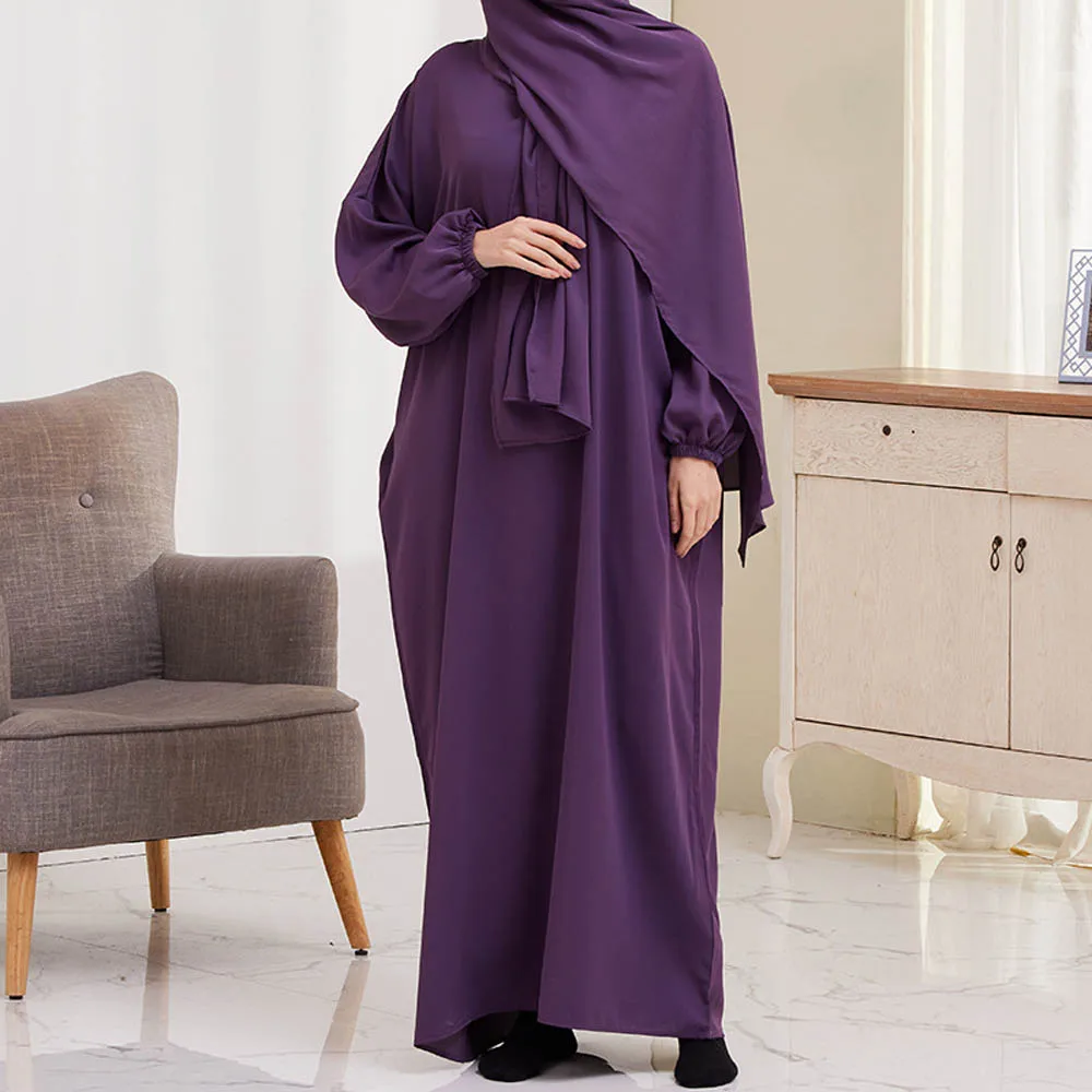 Ramadan Eid Muslim Hijab Dress Islam Kaftans Abayas For Women Arab Prayer Dress Dubai Turkish Turban Robe African Musulmane