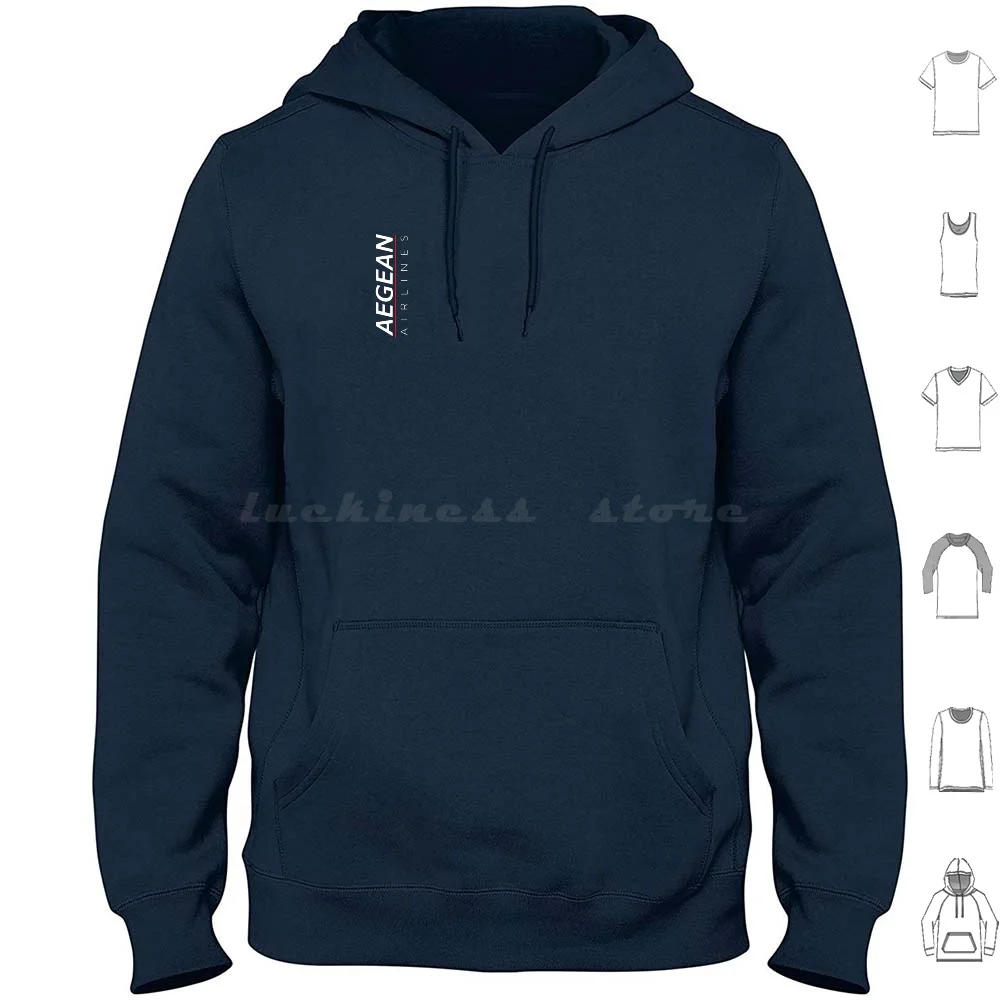 

Aegean Hoodie cotton Long Sleeve Airbus Aviation Plane Pilot Captain Cabin Stripes Airways Boeing