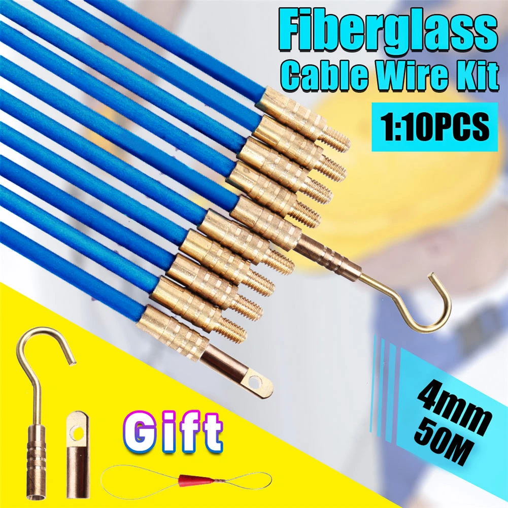 

10 шт. Стекловолоконный проводной кабель Электрический нажимной вытяжной рыболовный трос диаметром 4 мм 1 метр Стекловолоконный проводной кабель Электрический домашний