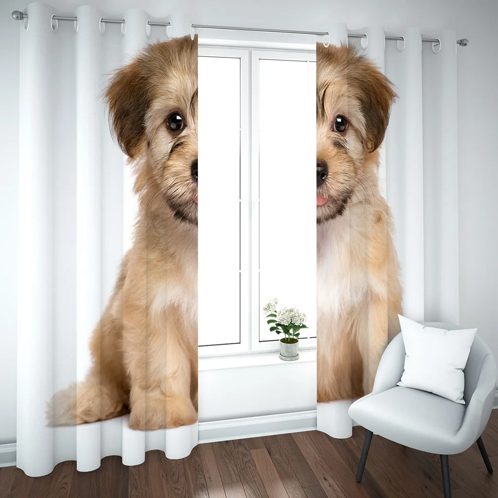 Элегантные шторы HUANZHUANG для комнаты желтые щенки животные хит продаж богемный