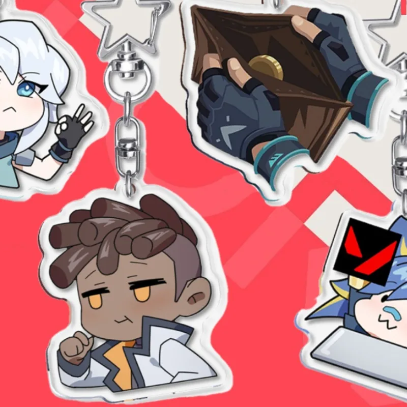 

Anime Game Valorant Peripheral Keychain Neon Fire Man Jetty Hero Acrylic Pendant Accessories Jewelry Women Men Fans Gifts