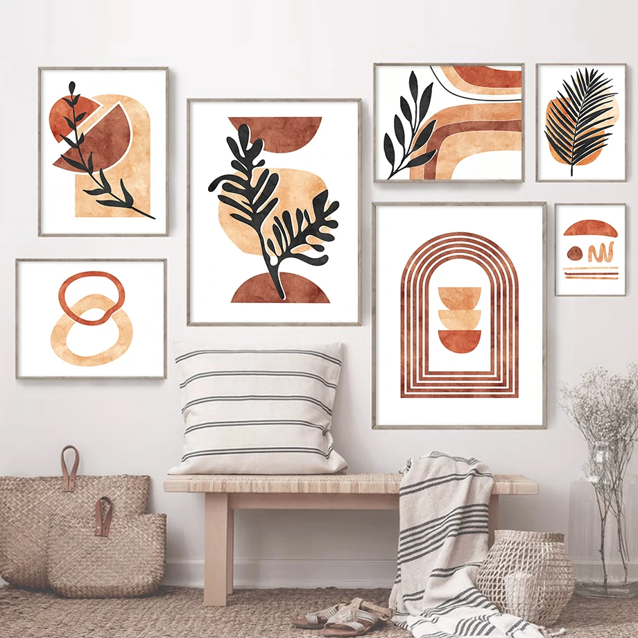 Цветные Блоки абстрактная Скандинавская Современная Искусство Терракотовая